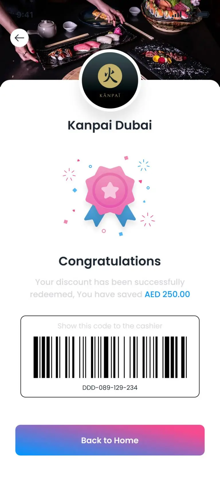 Redemption Successful